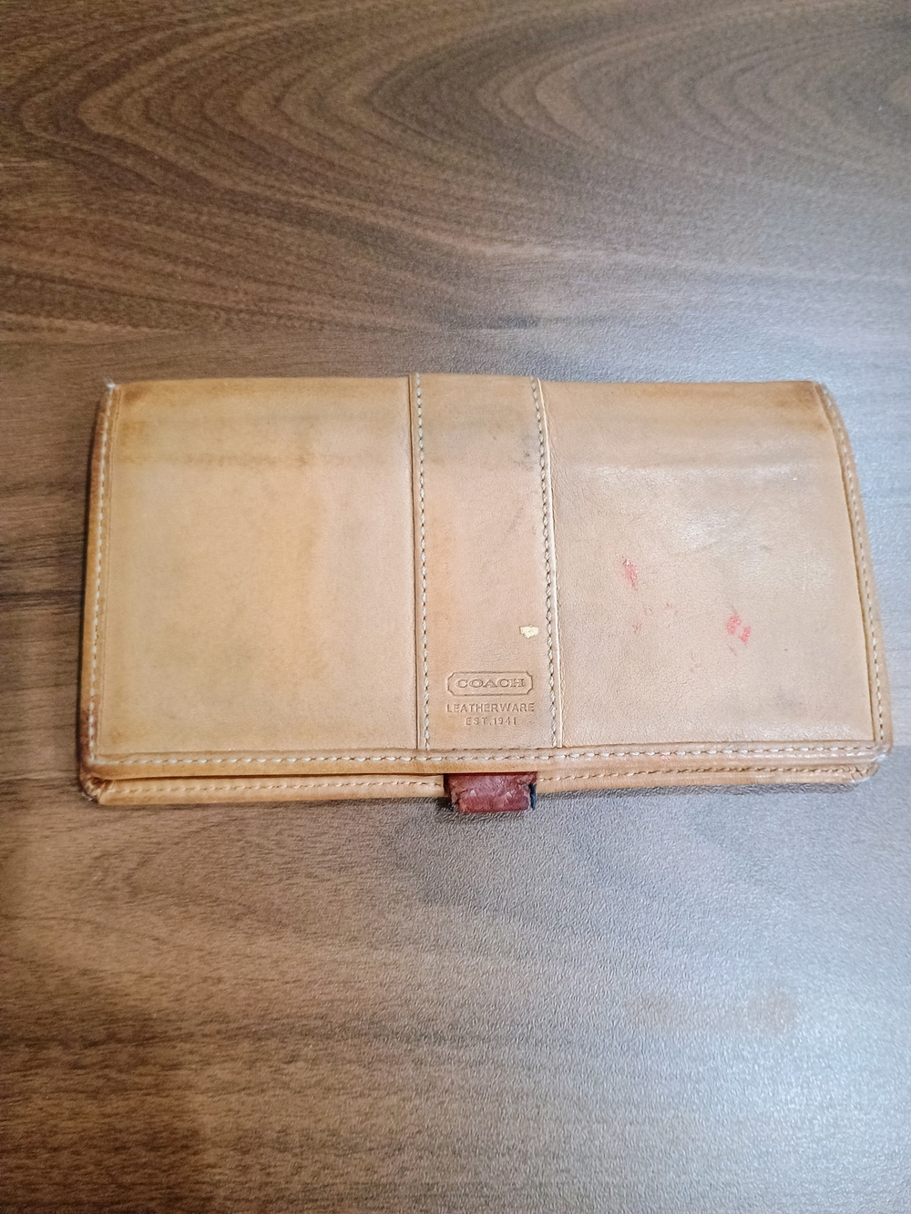 PROJECT Coach Tan Leather Check Book